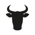 Bull icon. Cow or bull head silhouette with horns. Vector illustration. Royalty Free Stock Photo